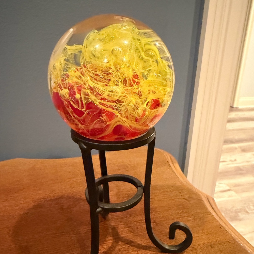 Glass Eye Studio "Solar Flare" art glass paperweight